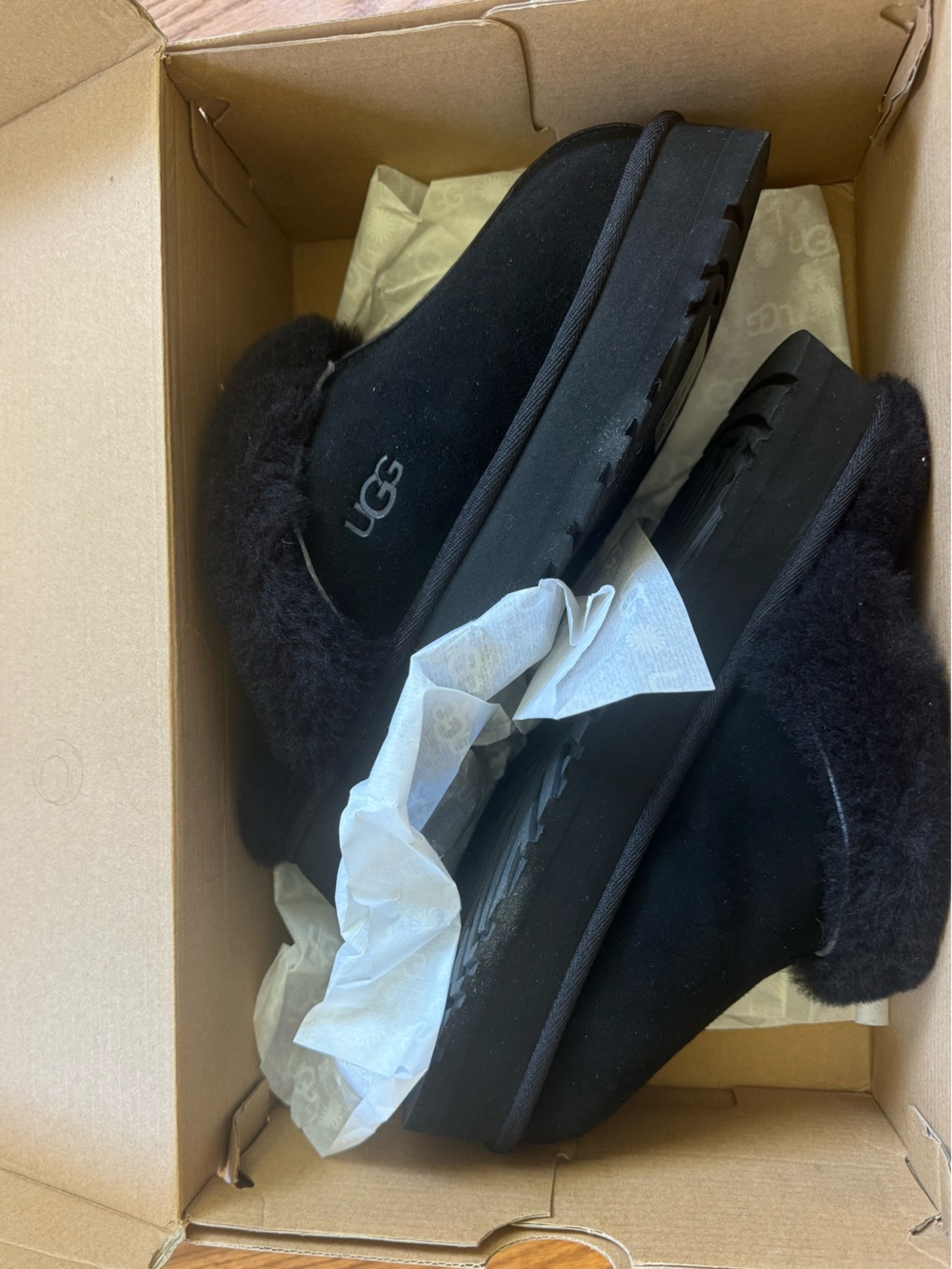 Black ugg slippers